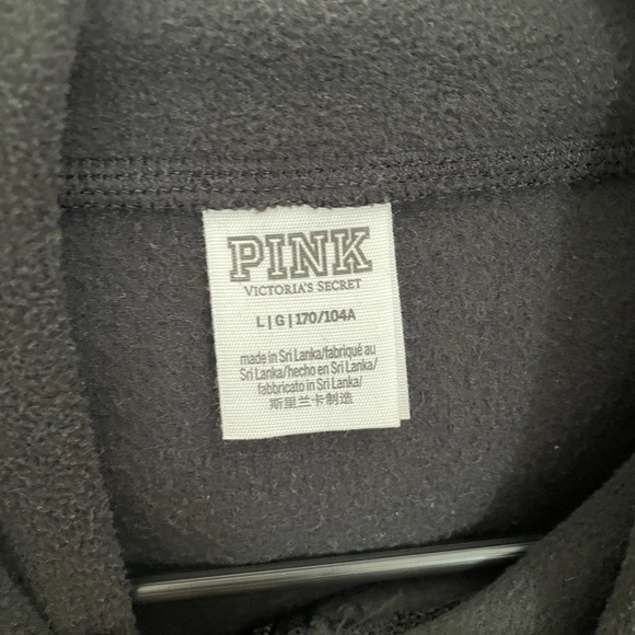 Pink polar fleece half zip black size large - Picture 2 of 3